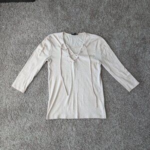 Light Pink Lace-Up Tee